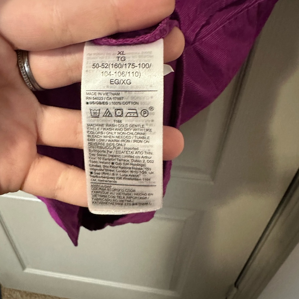 Purple Women's Dress Gap Magenta Purple XL Corduroy Ruffle Sleeve Dress - Picture 5 of 5